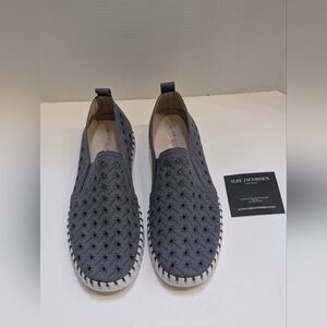 New Ilse Jacobsen HORNBAEK Men's 13/47 Tulip Palm Tree Slip-On Boat Shoes Gray